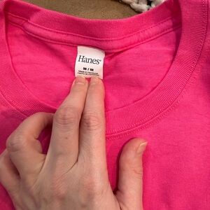 Hanes Vibrant Pink Crewneck Tee